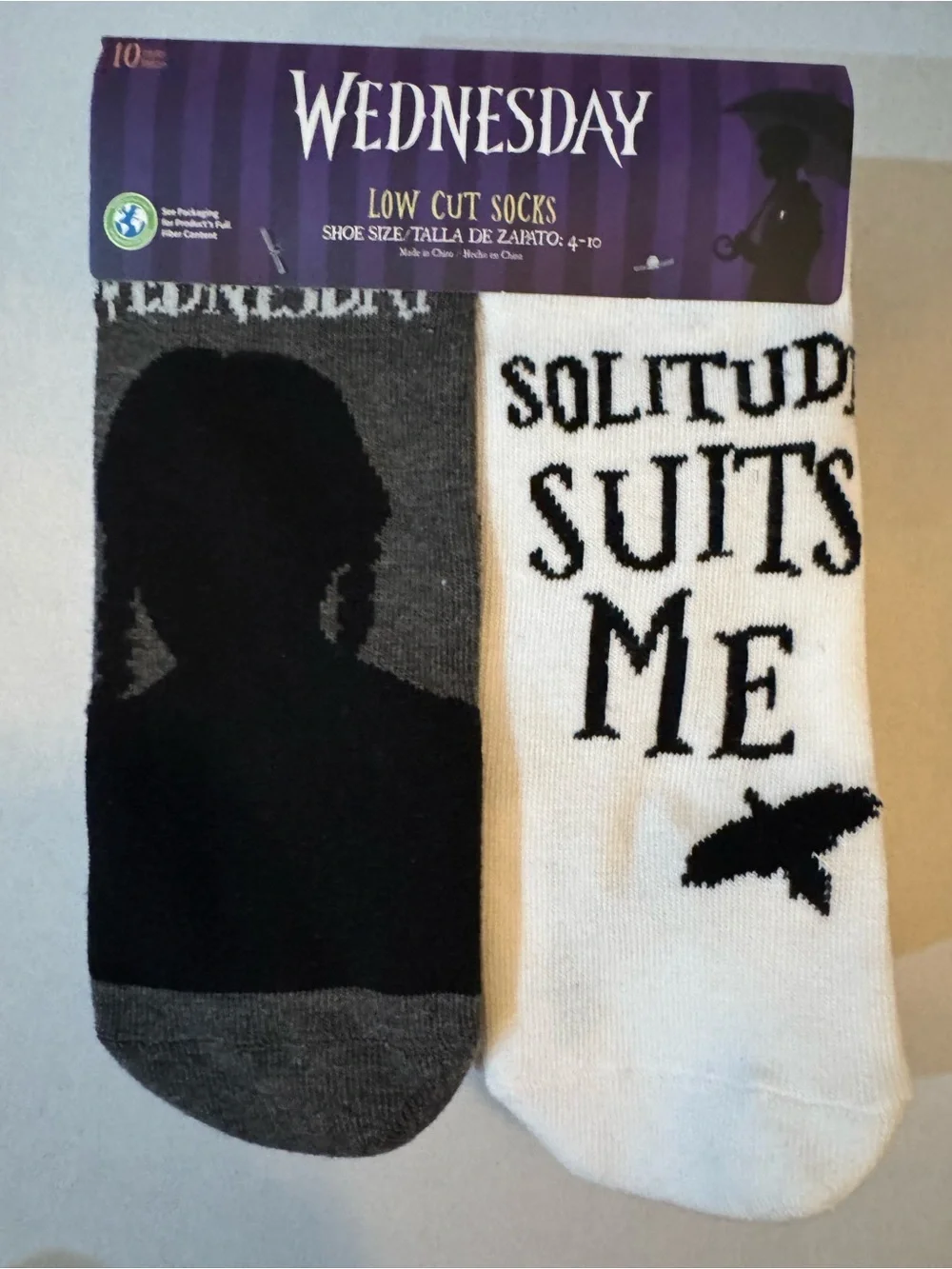 Wednesday Womens 10-Pack Low-Cut Socks, Sock Size 9-11